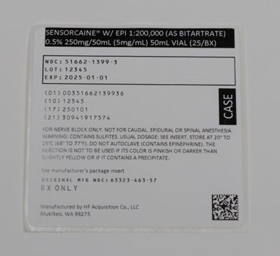 Case Labeling (00351662139936 Sensorcaine Case Label)